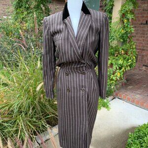 Vintage Valentino Boutique 1980s wool and velvet dress SZ XS S